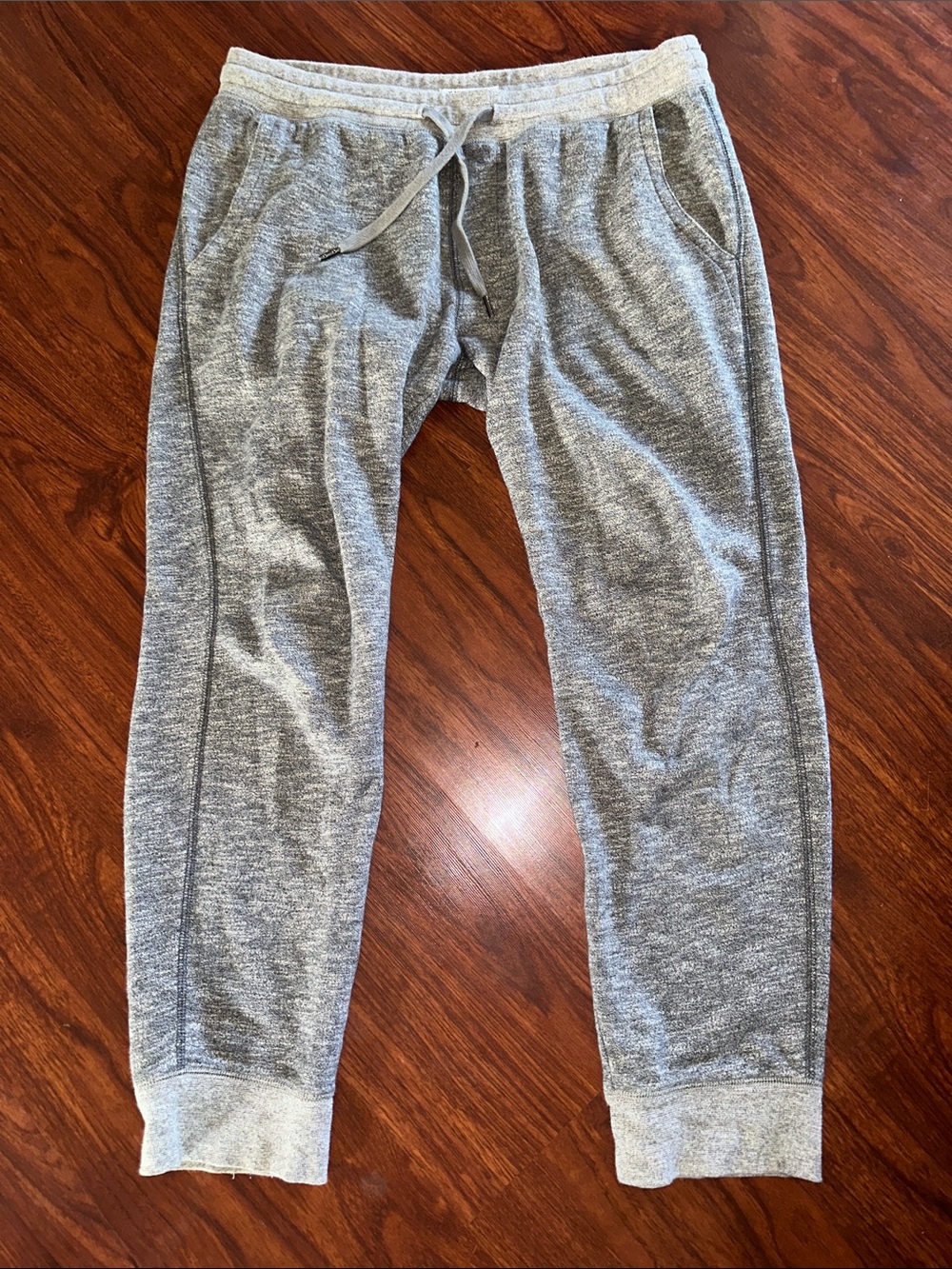 Express Gray Knit Jogger Pants with drawstring closure and 3 pockets